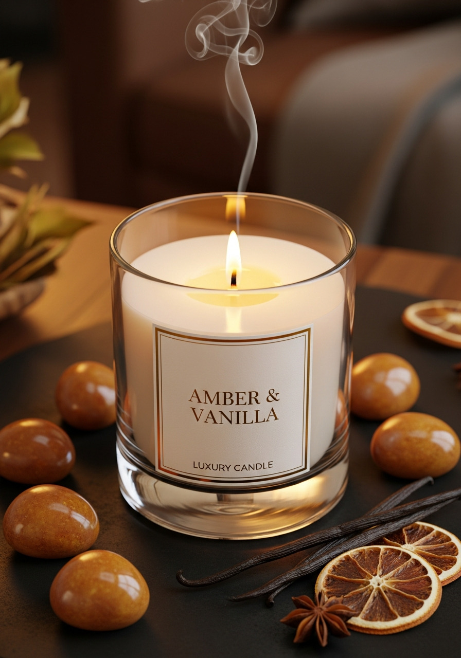 Amber & Vanilla Luxury Candle